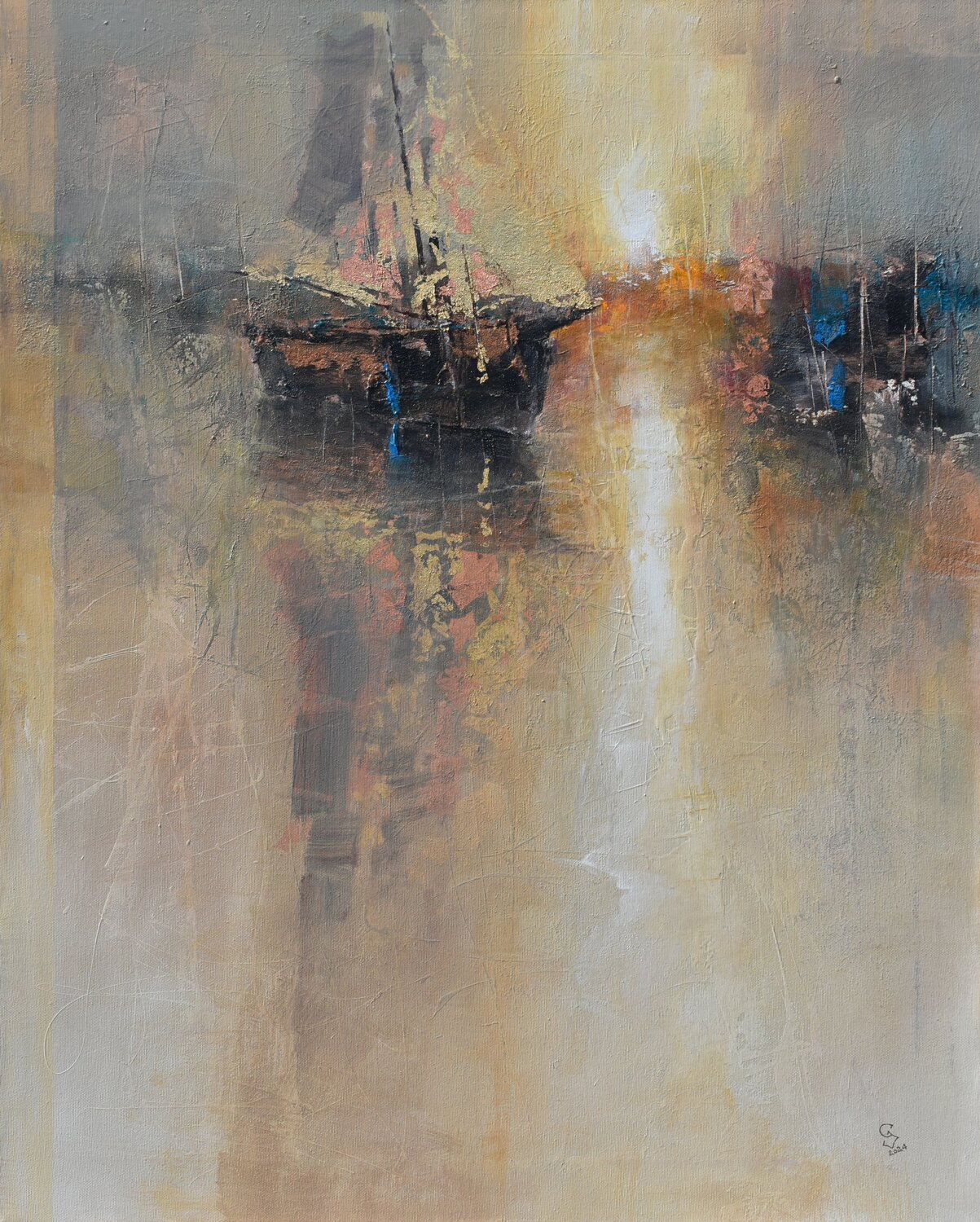Harbor of destroyed dreams - Look At Your Home, Angel Ivan Grozdanovski Originalgemälde zu verkaufen