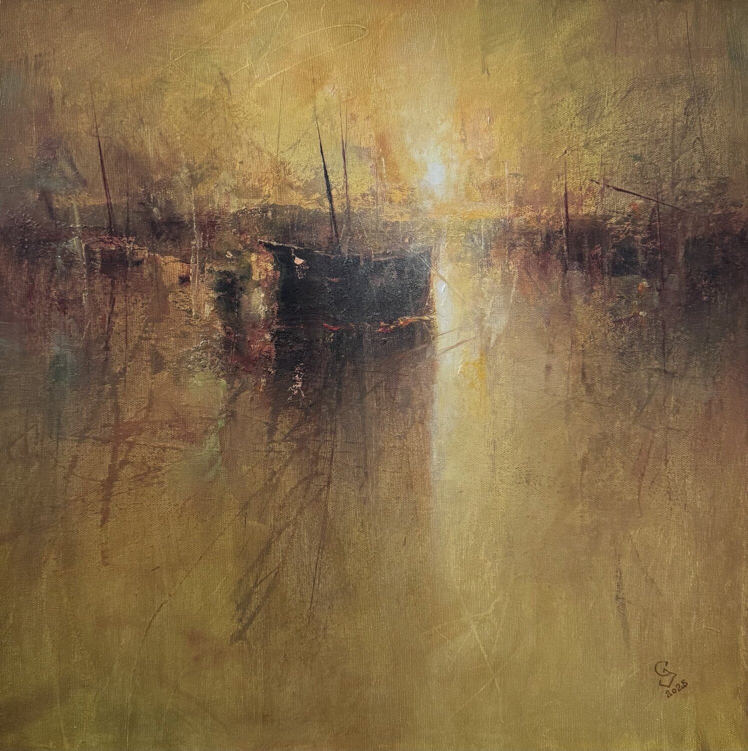 Harbor of destroyed dreams - Morning whisper Ivan Grozdanovski Originalgemälde zu verkaufen