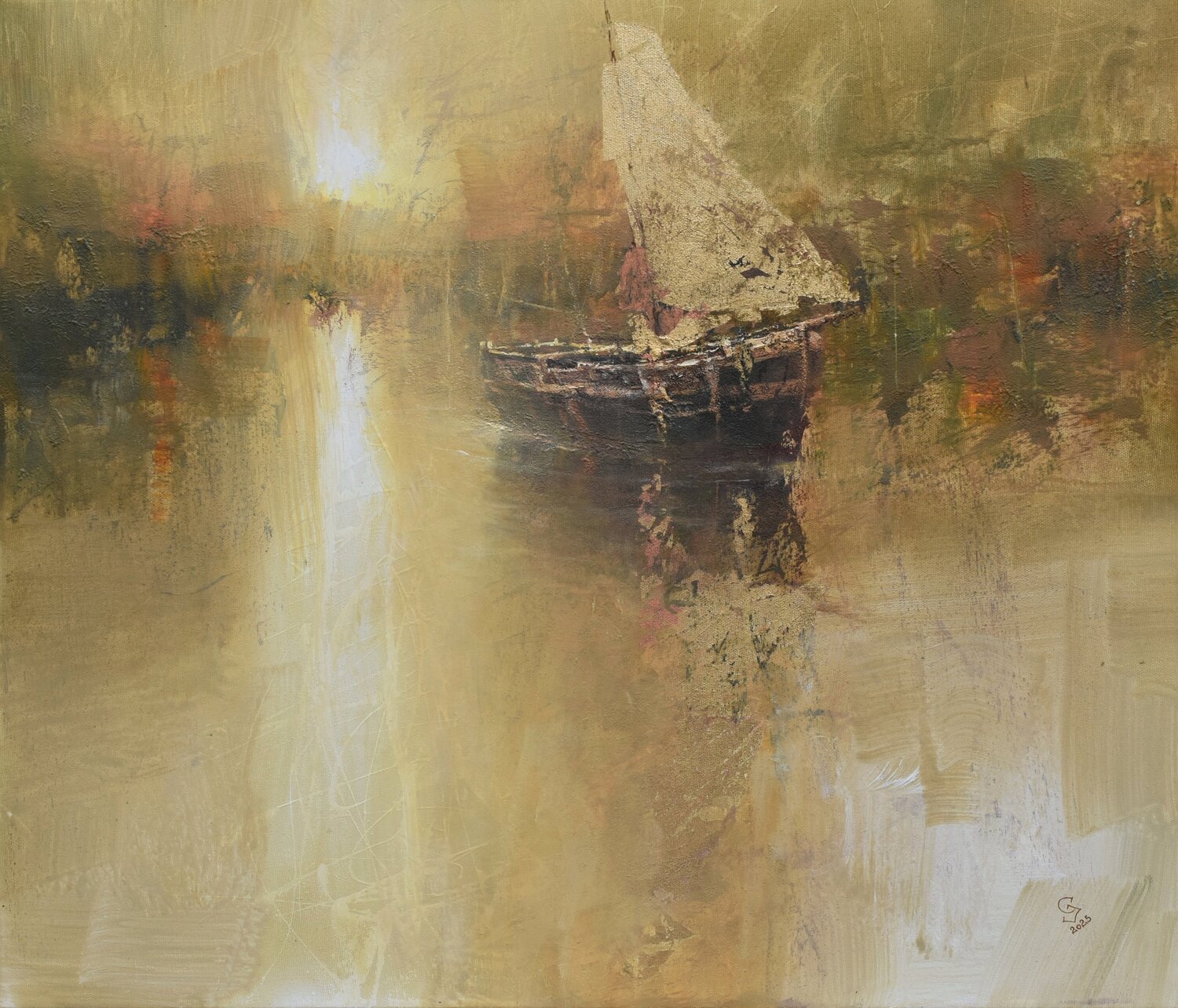 Harbor of destroyed dreams - Morning Herald Ivan Grozdanovski Dipinto originale in vendita