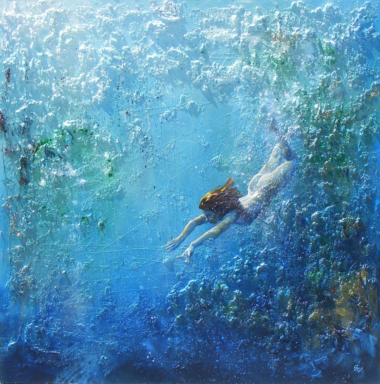 "Fragments of blue Freedom" Ivan Grozdanovski Originalgemälde zu verkaufen