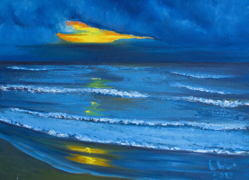 Abendstimmung van Ulla M. Neuhaus, Schilderij te koop op Singulart