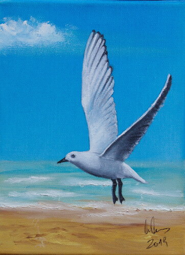 Möwe im Flug de Ulla M. Neuhaus, Pintura a la venta en Singulart
