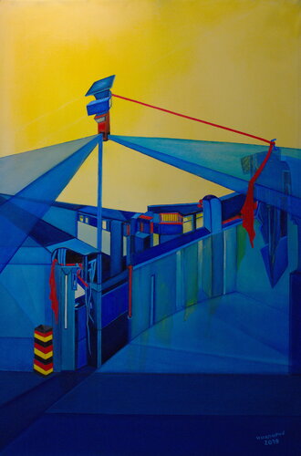 Wer im Glashaus sitzt di Ulla M. Neuhaus, Pittura in vendita su Singulart