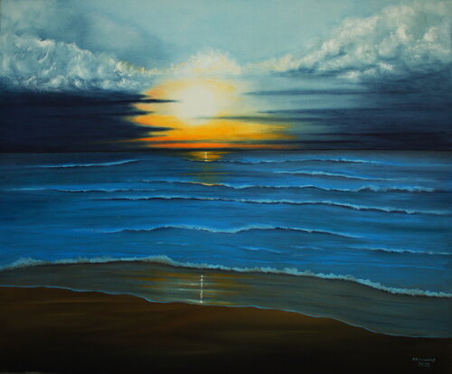 Evening at the North Sea par Ulla M. Neuhaus, Peinture en vente sur Singulart