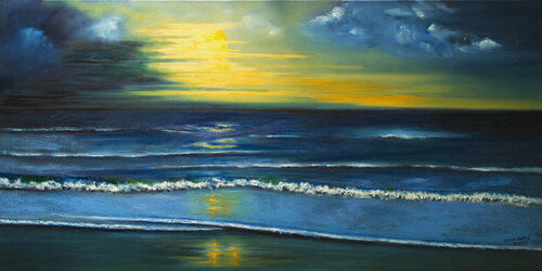 Abendstimmung am Meer II par Ulla M. Neuhaus, Peinture en vente sur Singulart