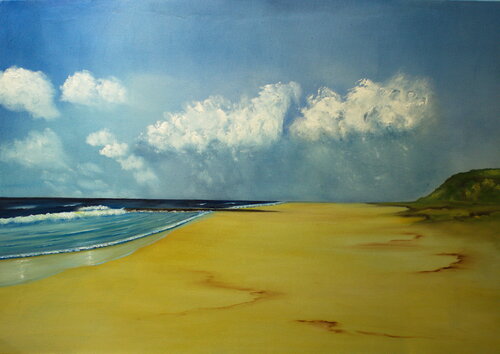 Day at the beach par Ulla M. Neuhaus, Peinture en vente sur Singulart