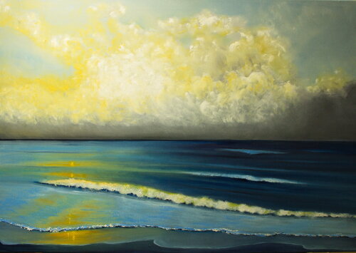 Evening mood by the sea par Ulla M. Neuhaus, Peinture en vente sur Singulart