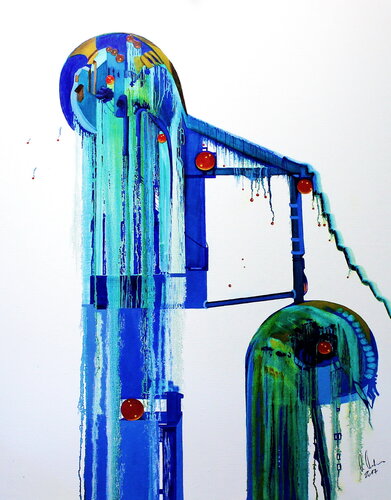 Wasserfall-Spiel von Ulla M. Neuhaus, Malerei kaufen auf Singulart
