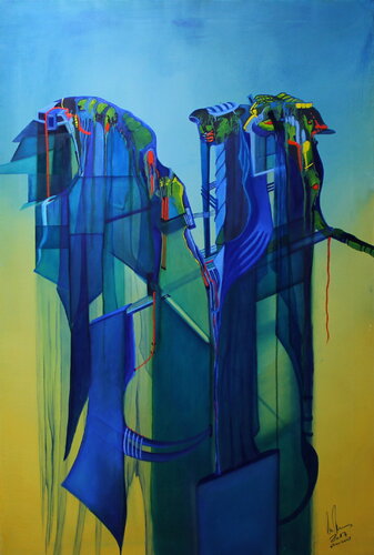 Roter Faden par Ulla M. Neuhaus, Peinture en vente sur Singulart