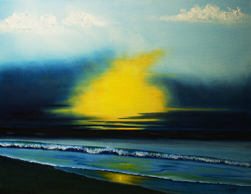 Sunset at the ocean by Ulla M. Neuhaus, Painting for Sale on Singulart