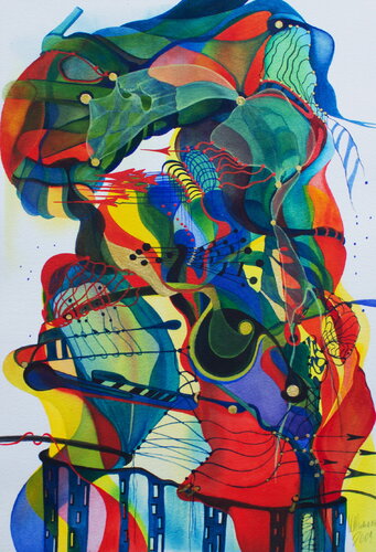 Fragiles Knopfspiel de Ulla M. Neuhaus, Pintura a la venta en Singulart