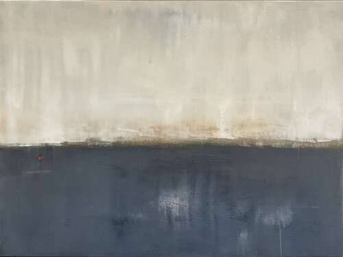 Symétrie bleue et blanche di Christine Barth Mroz, Pittura in vendita su Singulart