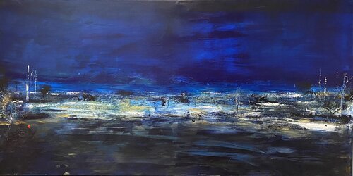 L heure bleue par Christine Barth Mroz, Peinture en vente sur Singulart