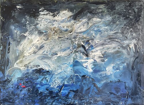 Eclats dans la tempete bleue van Christine Barth Mroz, Schilderij te koop op Singulart