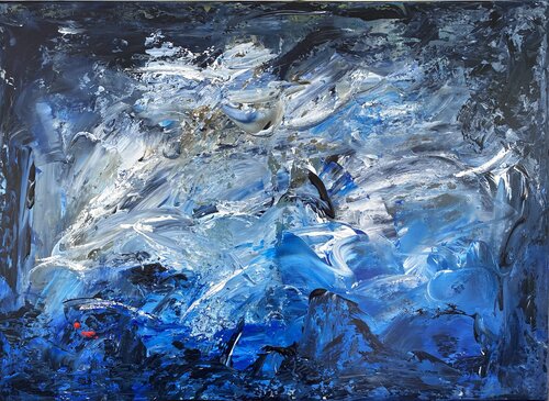 Eclats bleus dans la tempete van Christine Barth Mroz, Schilderij te koop op Singulart