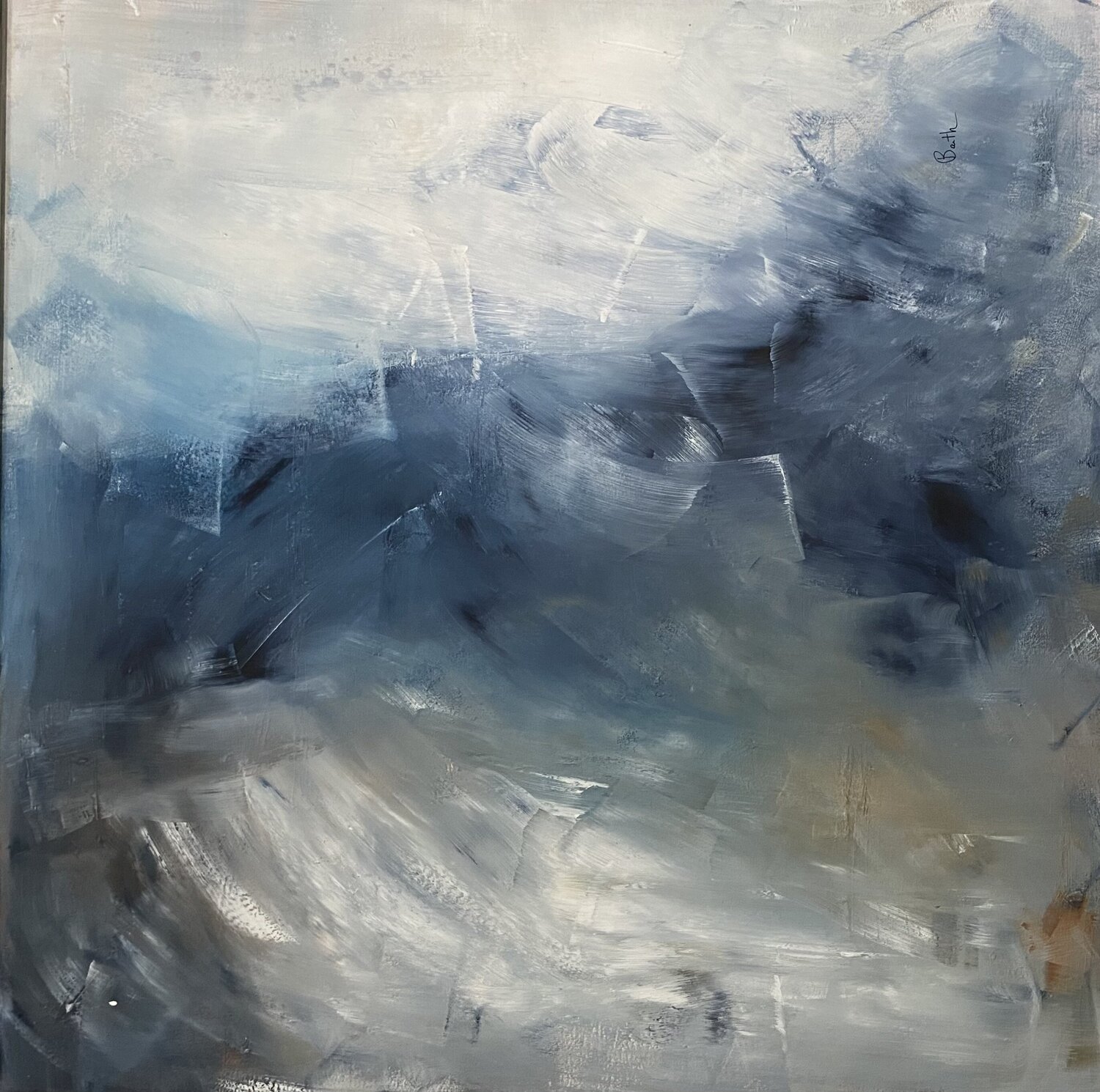 Un vent dans les voiles bleues Christine Barth Mroz Originalgemälde zu verkaufen