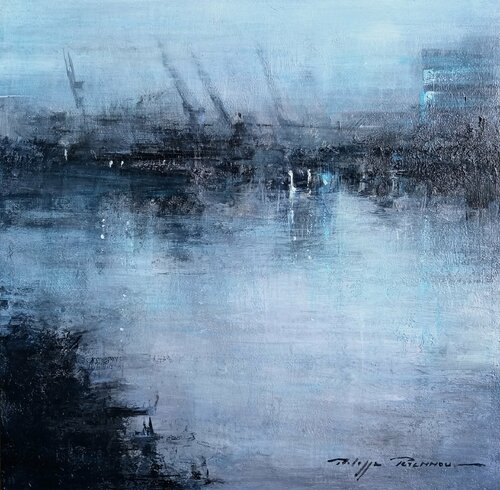 vision portuaire 2 , réf : 2121 di Philippe Perennou, Pittura in vendita su Singulart