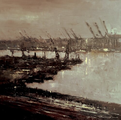 "vision portuaire 1 " réf : 2172 di Philippe Perennou, Pittura in vendita su Singulart
