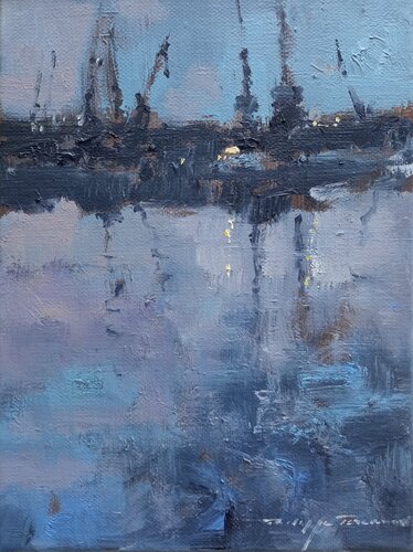 Hambourg , réf : 2323 di Philippe Perennou, Pittura in vendita su Singulart