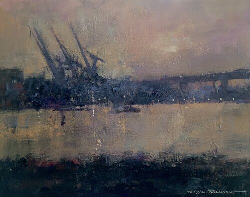 Nantes  impression portuaire , n° 2373 di Philippe Perennou, Pittura in vendita su Singulart