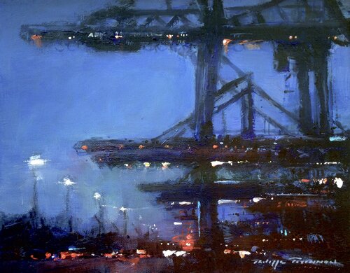 Rotterdam APM Terminals  Maasvlakte 2 n° 2703 van Philippe Perennou, Schilderij te koop op Singulart