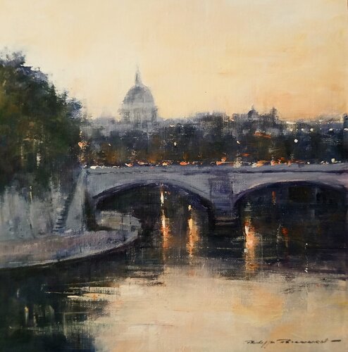 Rome , Pont Umberto N° 2384 de Philippe Perennou, Pintura a la venta en Singulart