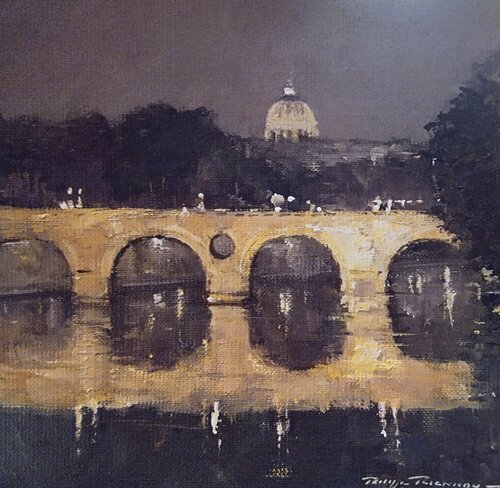Rome , pont Sisto N° 225 di Philippe Perennou, Pittura in vendita su Singulart
