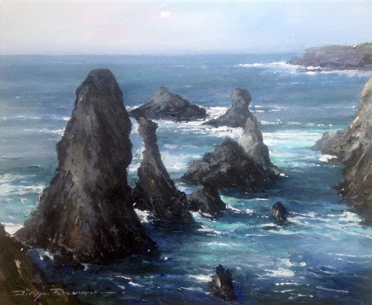 Belle île , port coton , réf : 2243 Philippe Perennou Originalgemälde zu verkaufen