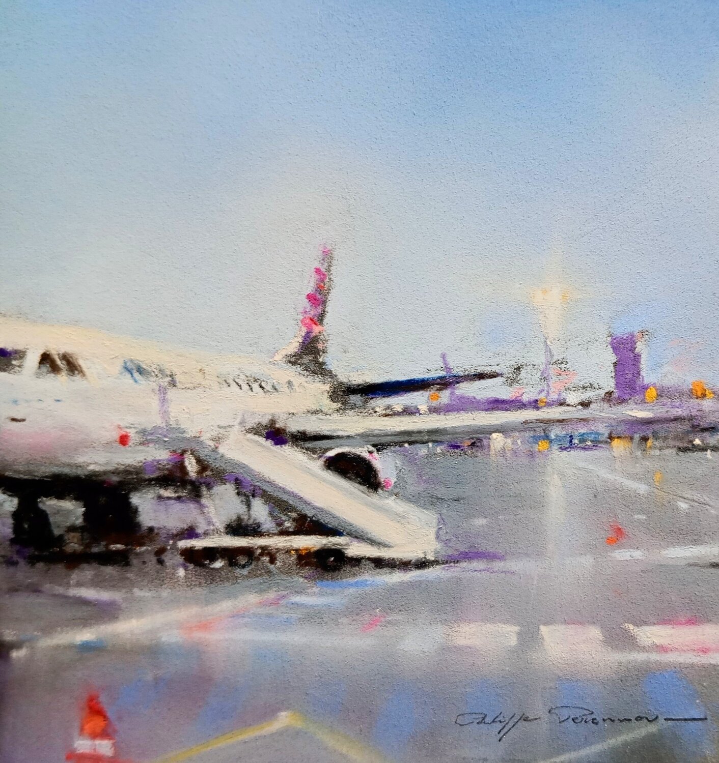 Aéroport de Nantes atlantique , N° 2175 Philippe Perennou Peinture originale à vendre