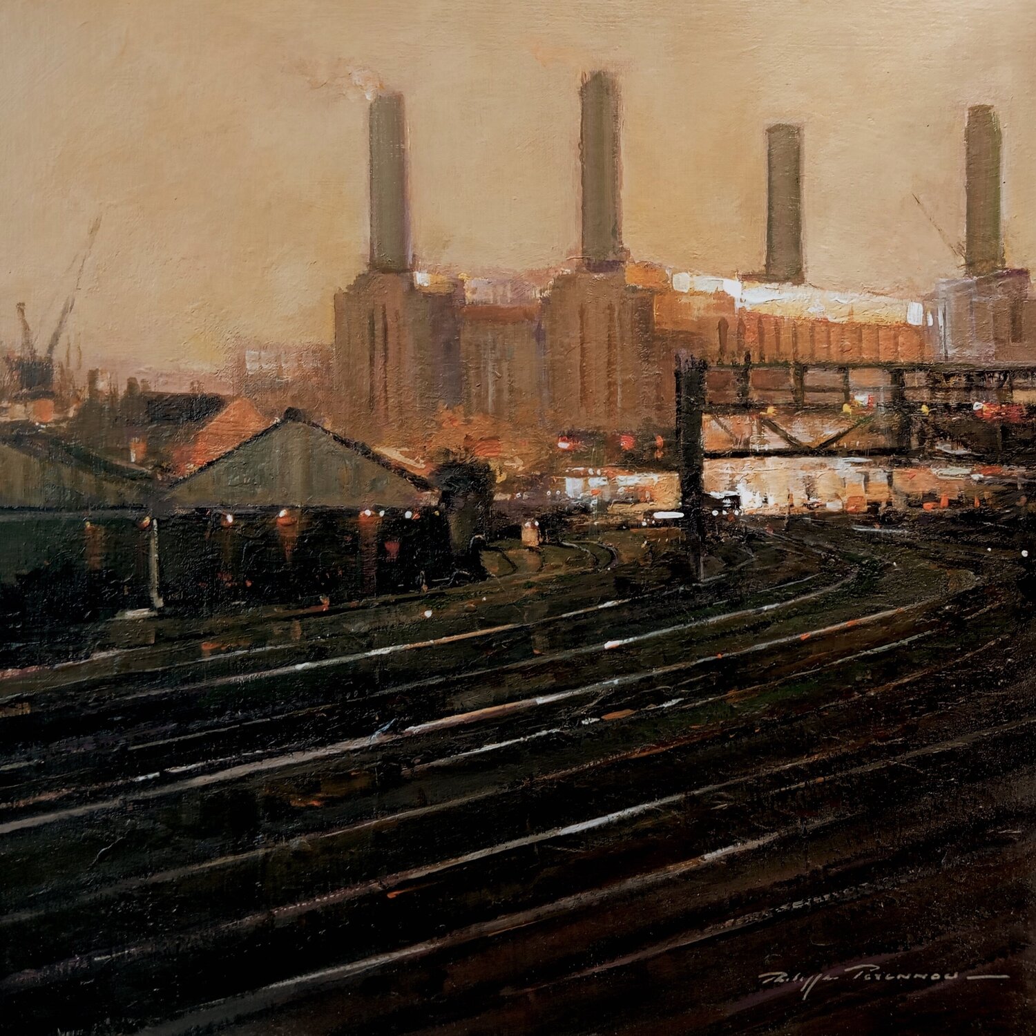 Londres , Battersea Power Station N° 236 Philippe Perennou Originalgemälde zu verkaufen
