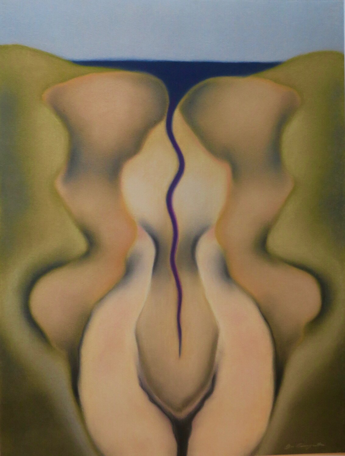 Womanscape 1 Chris Baumgartner Werk op papier te koop