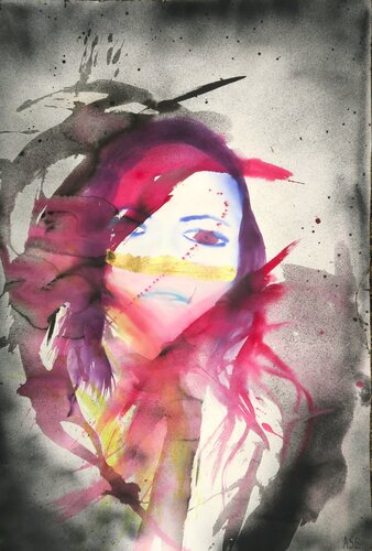 Pinky punk by Anne-Sophie A Bettembourg, Work on Paper for Sale on Singulart