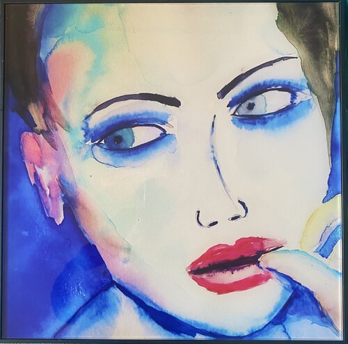 Blue Portrait von Anne-Sophie A Bettembourg, Malerei kaufen auf Singulart