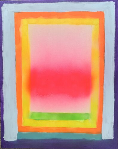 Sunset Pinky rising von Anne-Sophie A Bettembourg, Malerei kaufen auf Singulart