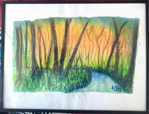 Trace de mes pas dans les bois de Anne-Sophie A Bettembourg, Dibujo a la venta en Singulart