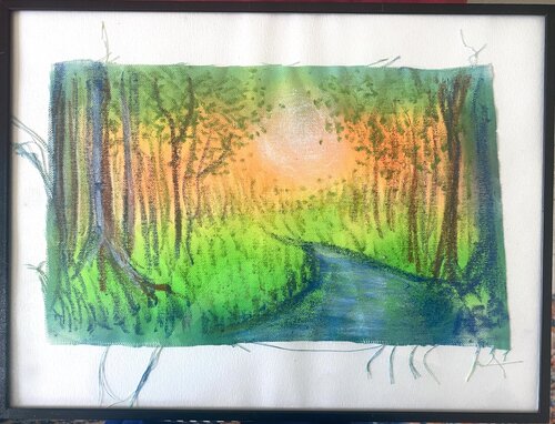 Trace de mes pas dans la clairière di Anne-Sophie A Bettembourg, Disegno in vendita su Singulart