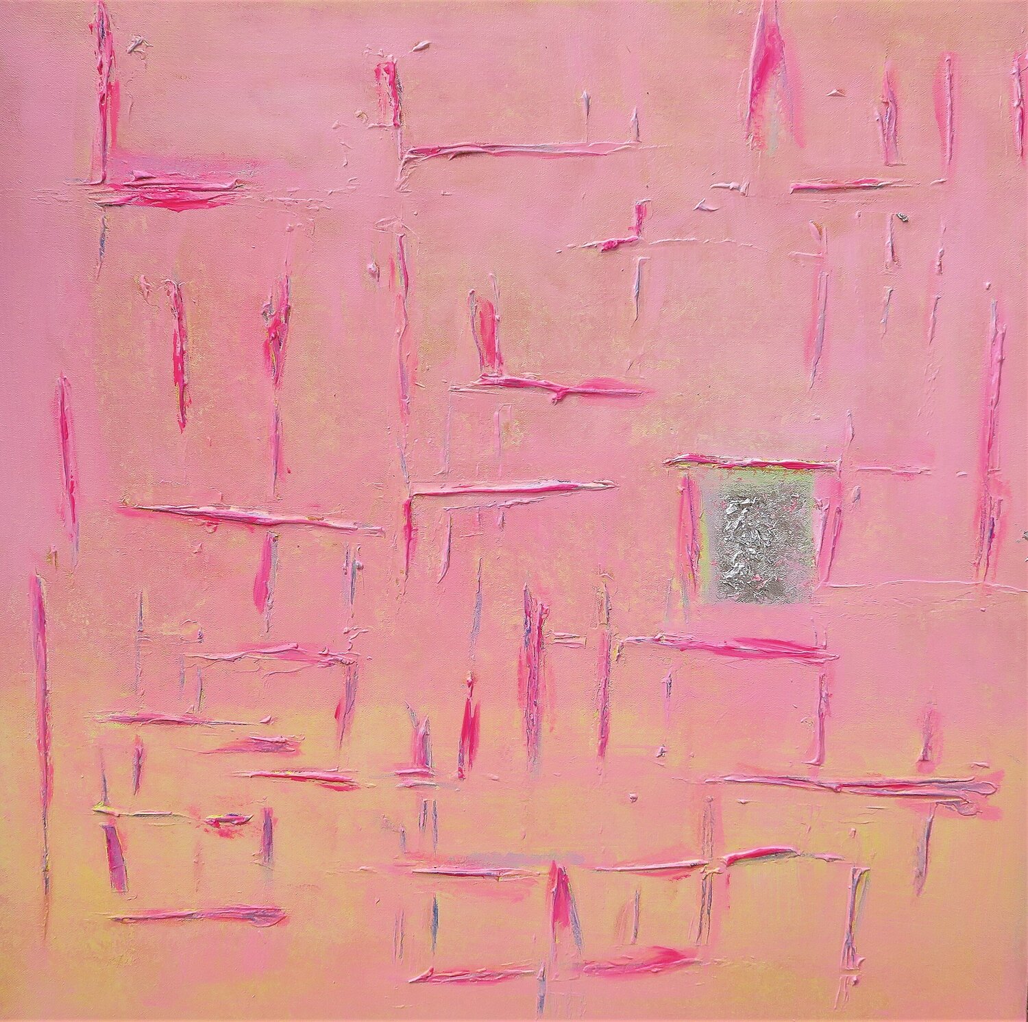 Pink and Yellow Anne-Sophie A Bettembourg Originalgemälde zu verkaufen