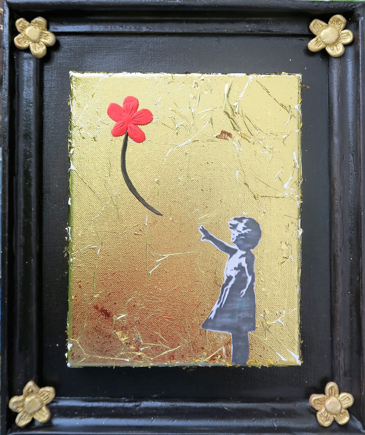 Golden POPART Anne-Sophie A Bettembourg Dipinto originale in vendita