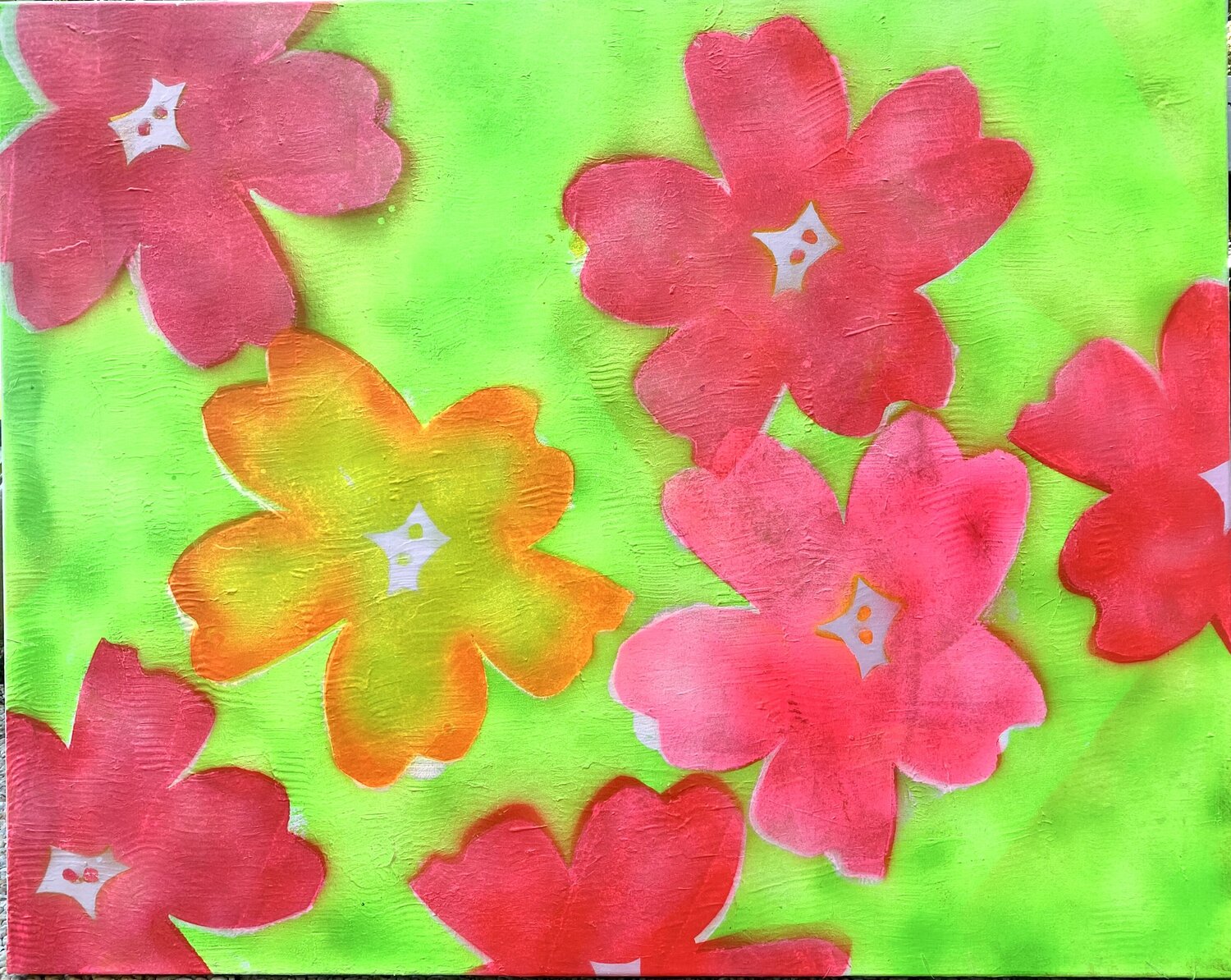 Sunny Flowers Anne-Sophie A Bettembourg Originalgemälde zu verkaufen