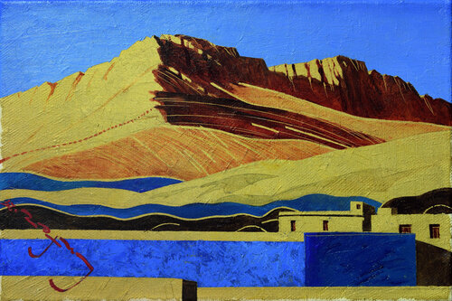 Earth Landscapes (Blue Wall) by Alexander Lufer, 油畫 for Sale on Singulart