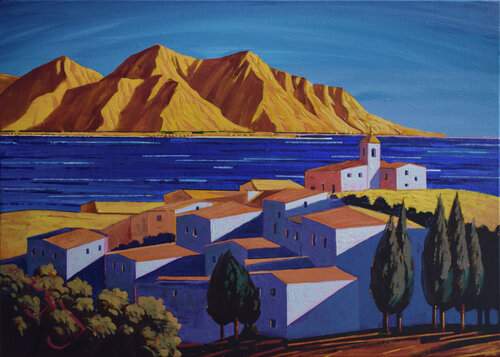 Earth Landscapes (Old Village) von Alexander Lufer, Malerei kaufen auf Singulart