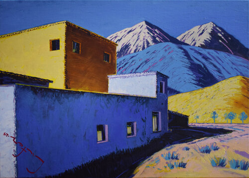 Earth Landscapes (Farmhouse) di Alexander Lufer, Pittura in vendita su Singulart