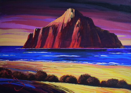 Earth Landscapes (Red Island) van Alexander Lufer, Schilderij te koop op Singulart