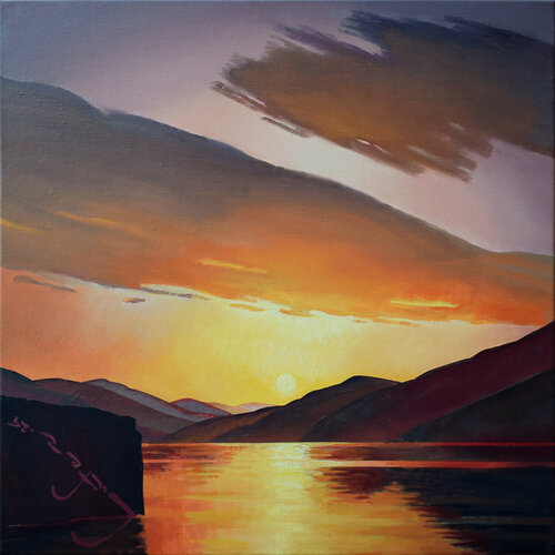 Earth Landscapes (Setting Sun) van Alexander Lufer, Schilderij te koop op Singulart
