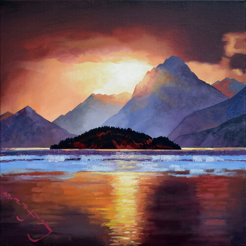 Earth Landscapes (Black Island) de Alexander Lufer, Pintura a la venta en Singulart