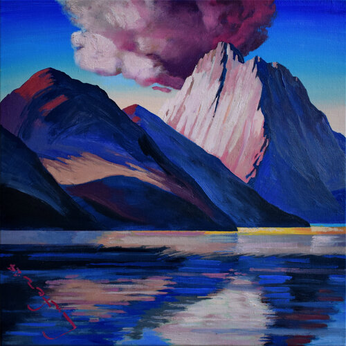 Earth Landscapes (Pink Cloud) de Alexander Lufer, Pintura a la venta en Singulart