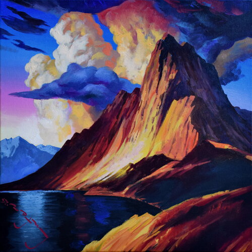 Earth Landscapes (Sunlit Clouds) di Alexander Lufer, Pittura in vendita su Singulart