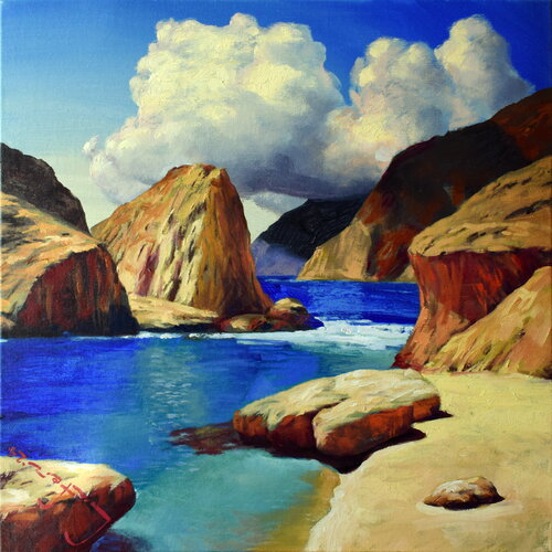 Earth Landscapes (Rocky Embrace) di Alexander Lufer, Pittura in vendita su Singulart