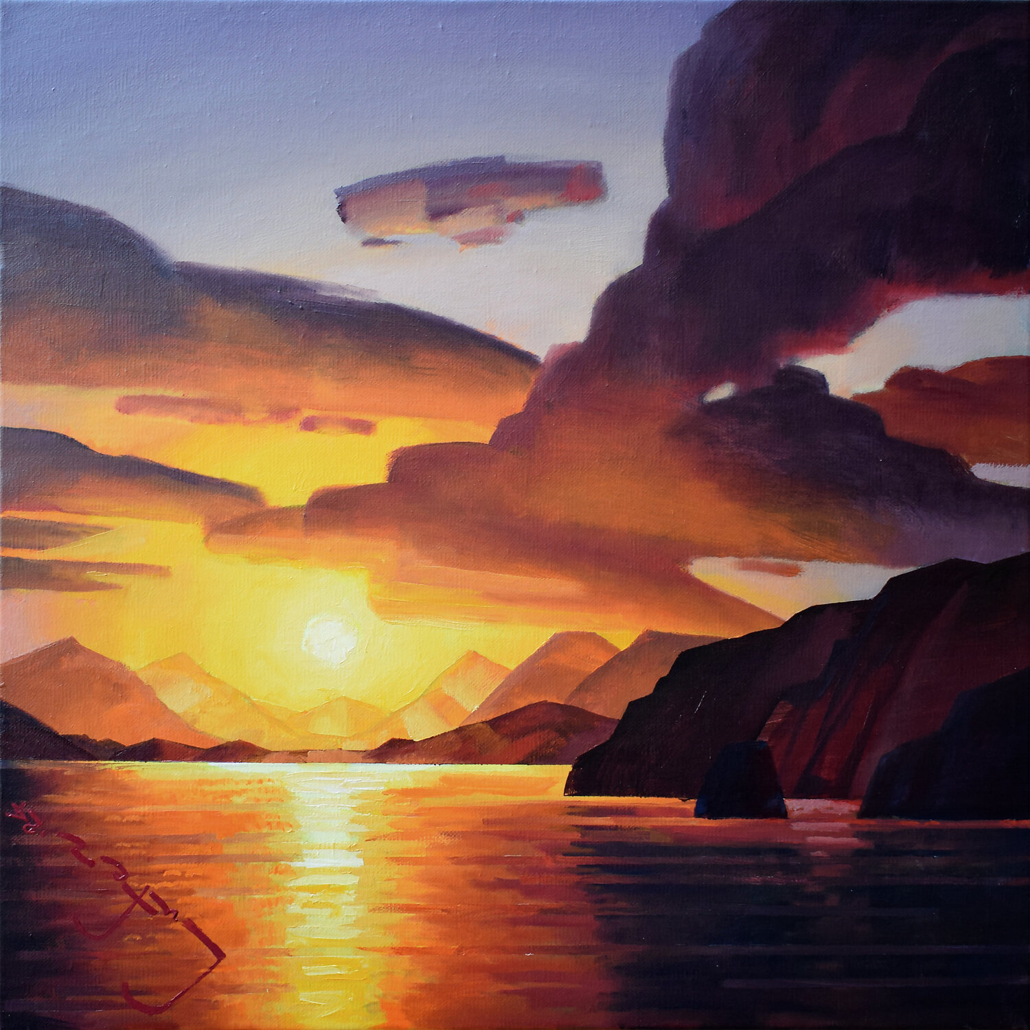 Earth Landscapes (End of the Day) Alexander Lufer Dipinto originale in vendita
