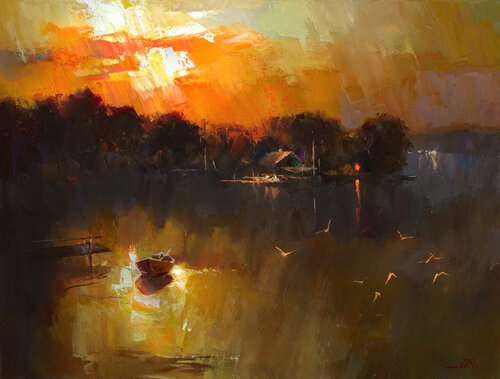 Charming Desna di Khodakivskyi Vasyl, Pittura in vendita su Singulart